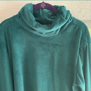 Teal Velvet Turtle Neck